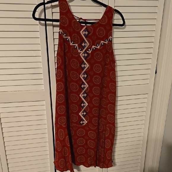 THML Dresses & Skirts - THML Embroidered Halter Sundress | Red Boho Festival Mini | Size S NWOT